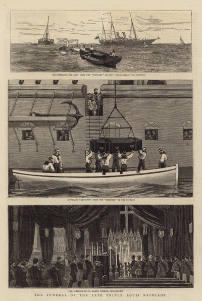 De begrafenis van prins Louis Napoleon door John Charles Dollman